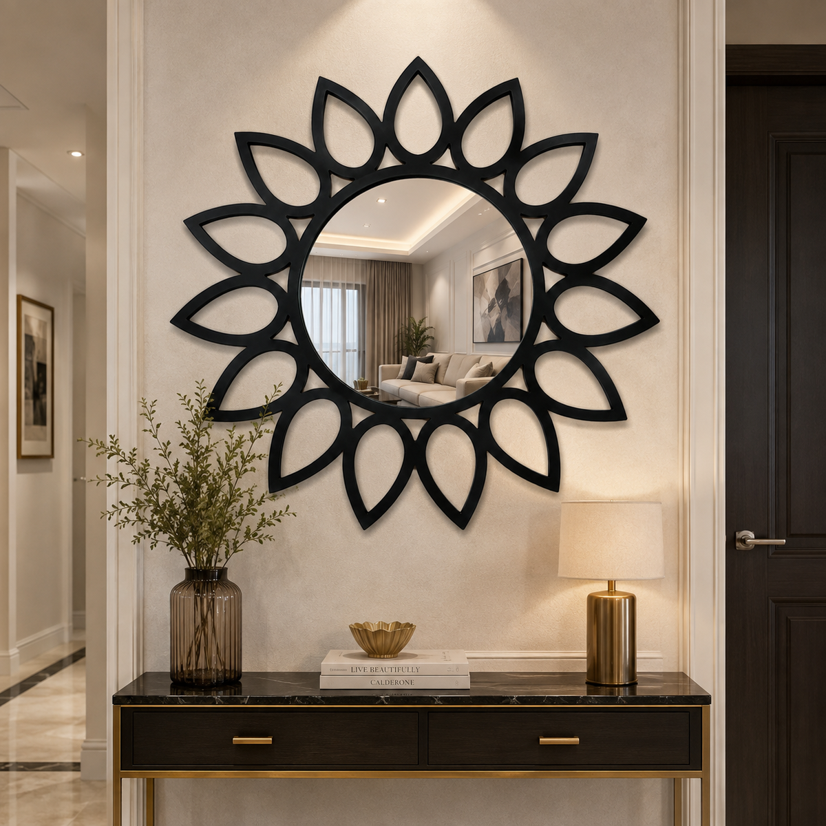 Blooming Sun Wall Mirror – Modern Decorative Mirror