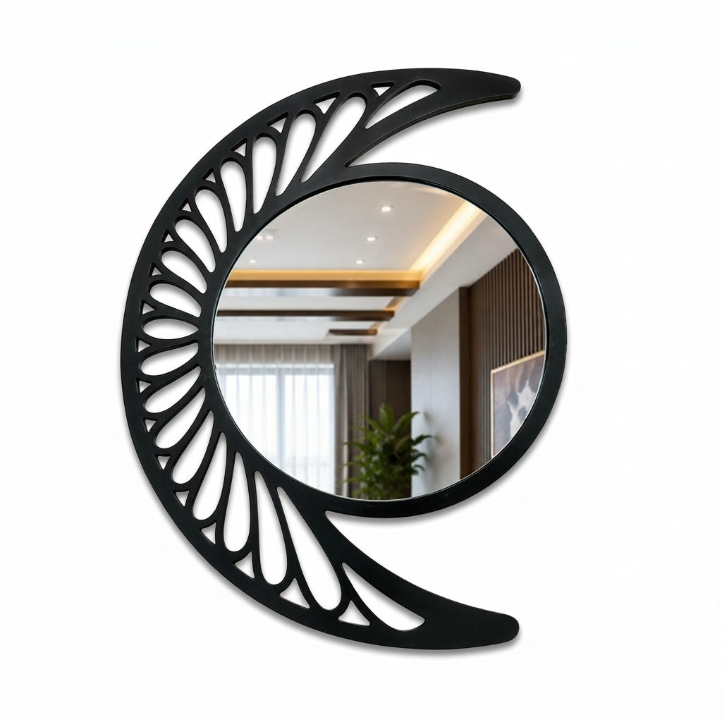 Elegant Blooming Sun Wall Mirror – Modern MDF Decor for Living Room
