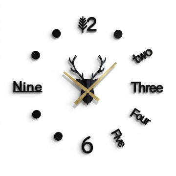 Modern Deer Wall Art Clock – Premium MDF Decorative Wall Clock