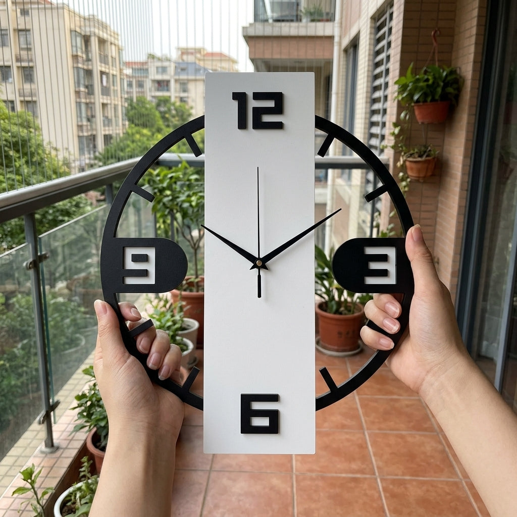 Modern Vertical Designer Wall Clock – Premium MDF Wall Decor