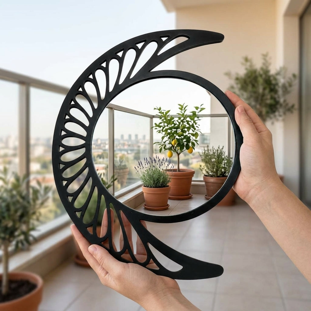 Elegant Blooming Sun Wall Mirror – Modern MDF Decor for Living Room