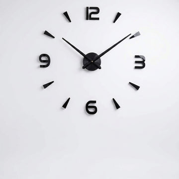 Large 3D Wooden Wall Clock with 12-Inch Needles – DIY Frameless MDF Wall Decor