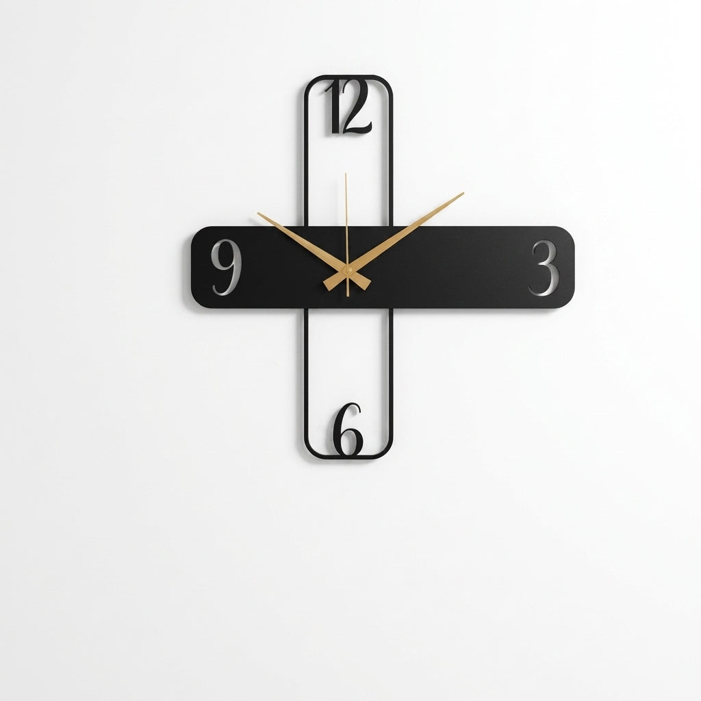 Minimal Cross Wall Clock – Premium Acrylic Designer Timepiece