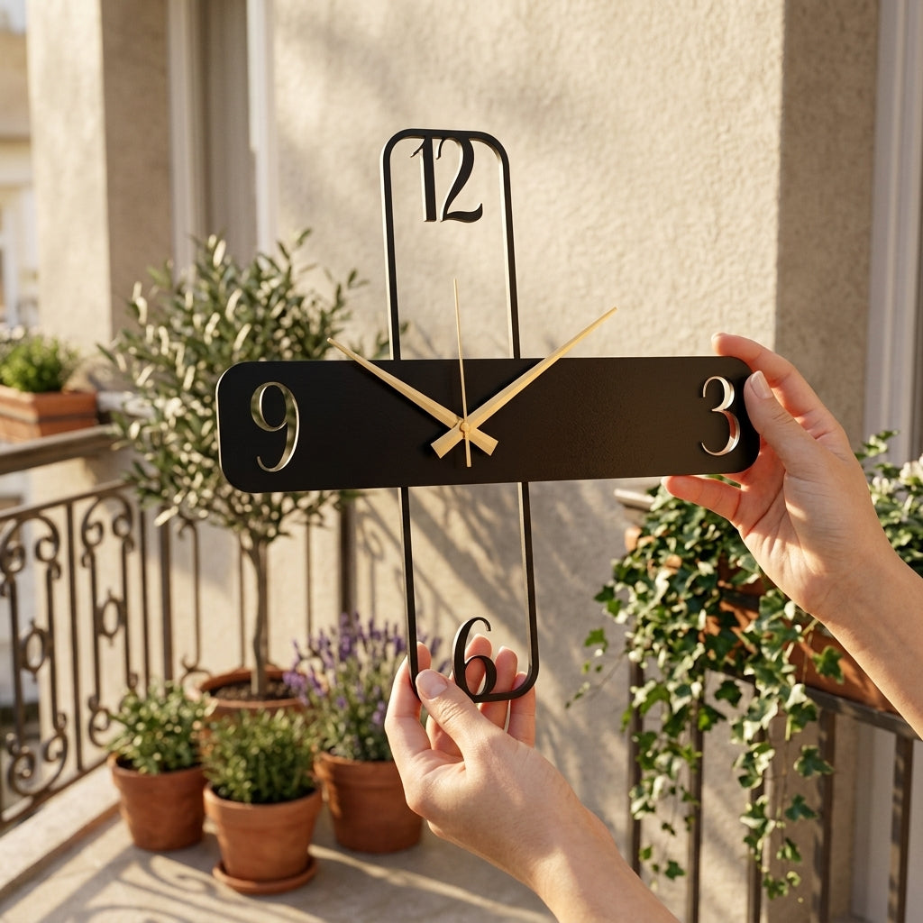 Minimal Cross Wall Clock – Premium Acrylic Designer Timepiece