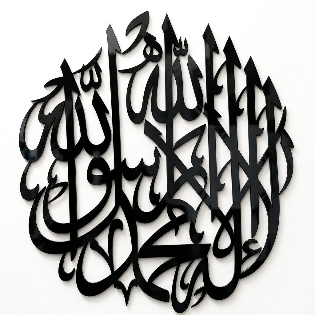 Premium Kalma Black Acrylic Wall Art displayed in modern living room