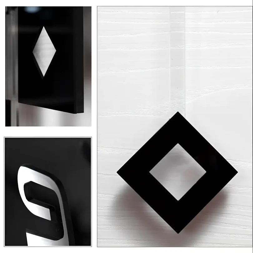 Modern Black Acrylic Pendulum Wall Clock lifestyle shot in modern interior